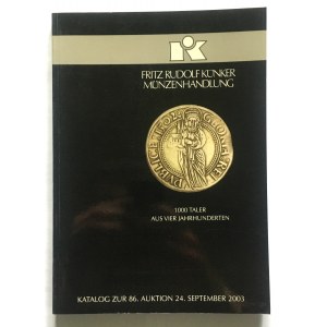 Katalog aukcyjny, Künker 86/2003 r - ciekawe i b.rzadkie, monety polskie i polsko-saskie