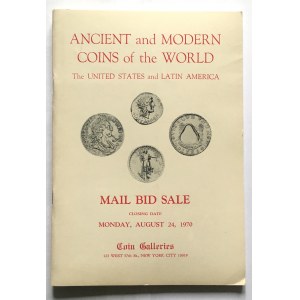 Katalog aukcyjny, ANCIENT and MODERN COINS of the WORLD 1970 r - rzadkie I ciekawe, monety polskie i polsko-saskie