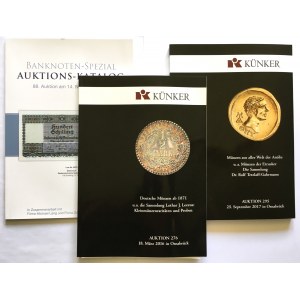 Katalogi aukcyjne, Künker 276/2016 r, Künker 295/2017 r, BANKNOTEN-SPEZIAL 88