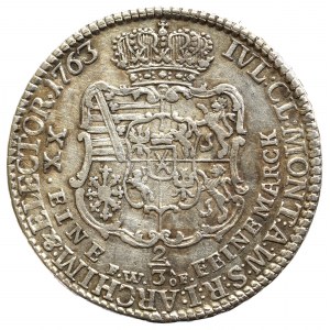 Saksonia, Fryderyk Krystian, 2/3 talara (gulden) 1763 FWôF, Drezno