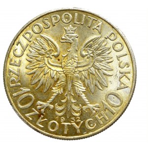 II Rzeczpospolita, 10 złotych 1932 BZM Głowa kobiety