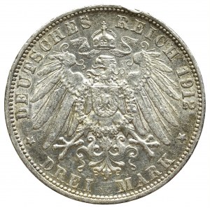 Germany, Baden, 3 mark 1912