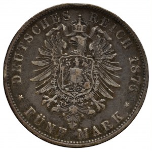 Niemcy, Wirtemberga, 5 marek 1876 F