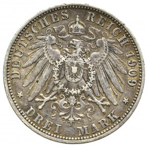 Germany, Preussen, 3 mark 1909