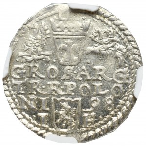 Sigismund III, 3 groschen 1598, Olcusia - NGC MS63+