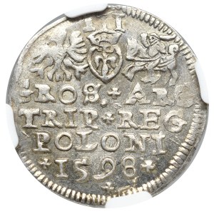 Zygmunt III Waza, Trojak 1598, Lublin - NGC MS64