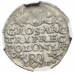 Zygmunt III Waza, Trojak 1594, Poznań - NGC MS62