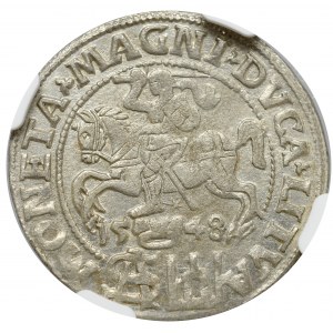 Sigismund II Augustus, Grossus 1548, Vilnius - NGC MS63