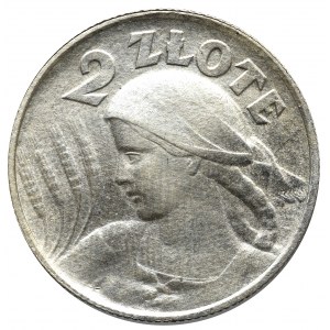 II Rzeczpospolita, 2 złote 1924 (literka H), Birmingam Kobieta i kłosy