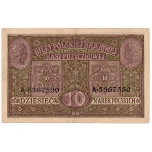 Generalne Gubernatorstwo, 10 marek polskich 1916 Biletów - Generał