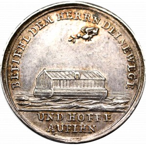 Śląsk, dukat medalowy 1736 w srebrze - koniec powodzi i głodu