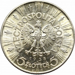 II Rzeczpospolita, 5 złotych 1938 Piłsudski