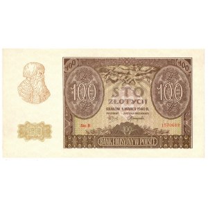 Generalne Gubernatorstwo, 100 złotych 1940 B - FAŁSZERSTWO