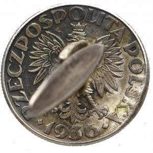 Spinka do mankietu z monety 2 złote 1936 Żaglowiec