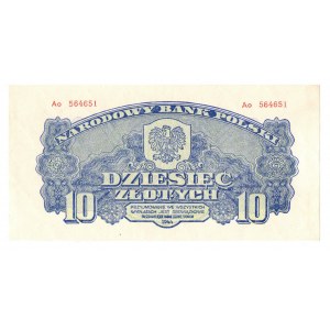PRL, 10 złotych 1944 , seria Ao - ...obowiązkowe...