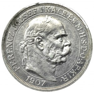 Hungary, Franz Joseph, 5 corona 1907