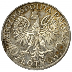 II Rzeczpospolita, 10 złotych 1932 BZM Głowa kobiety