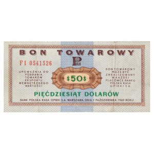Pewex, Bon Towarowy, 50 dolarów 1969
