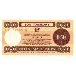 Pewex, Bon Towarowy, 50 centów 1979