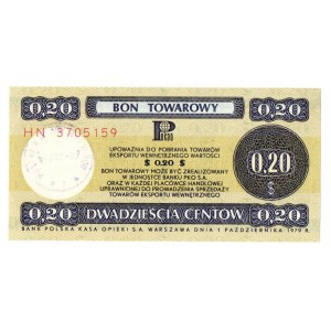 Pewex, Bon Towarowy, 20 centów 1979