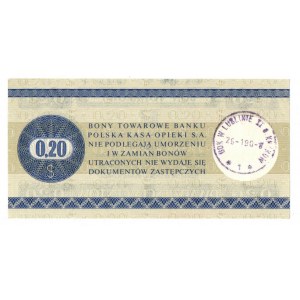 Pewex, Bon Towarowy, 20 centów 1979