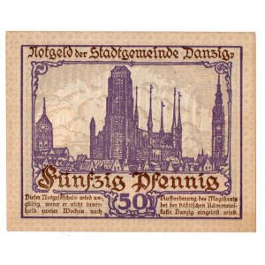 Gdańsk-Magistrat , 50 feningów 15.04.1919