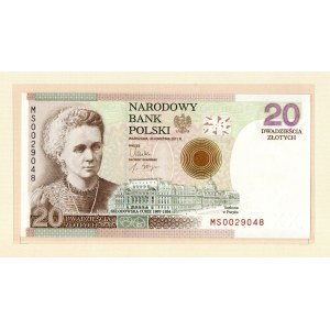 III RP, 20 złotych, Maria Skłodowska-Curie