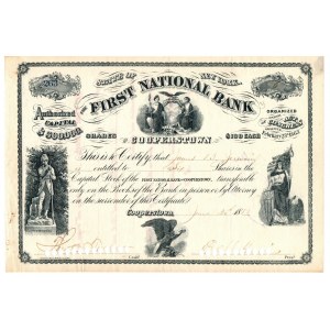 USA, 6 akcji First National Bank of Cooperstown 1881
