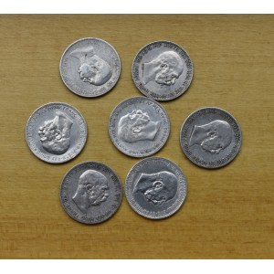 Austro-Węgry, zestaw monet 1 korona 7 egzemplarzy