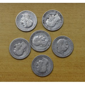 Austro-Węgry, zestaw monet 1 korona