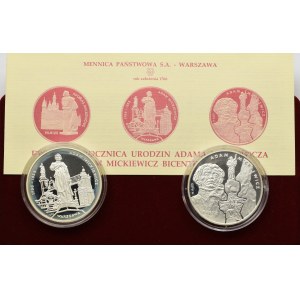 Set of medals in silver of the State Mint - Mickiewicz