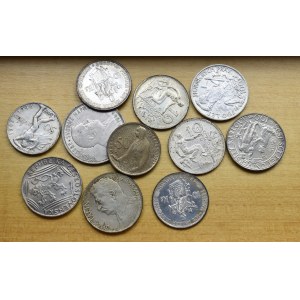 Słowacja, Zestaw ciekawych srebrnych monet - 11 egzemplarzy