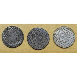 Ausria, set 3 x 7 kreuzer 1802