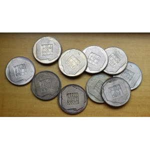 PRL, zestaw srebrnych monet - mapki (10 egzemplarzy)