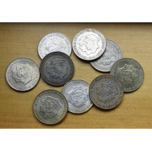 PRL, zestaw srebrnych monet - żołnierze (9 egzemplarzy)