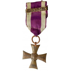 II RP, Krzyż Walecznych 1920 Knedler - numer 34747 z okuciem