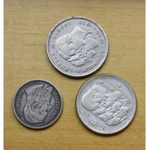 Belgia, zestaw srebrnych monet