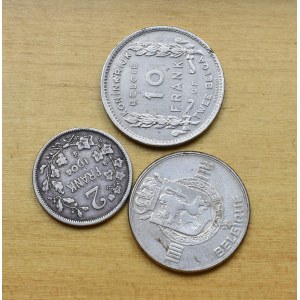 Belgia, zestaw srebrnych monet
