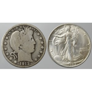 USA, set of 1/2 dollar