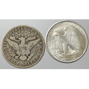 USA, set of 1/2 dollar