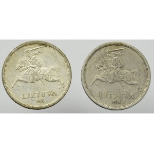 Litwa, zestaw 2 x 5 litów 1936