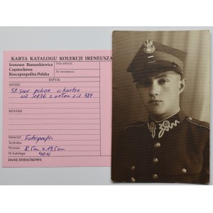 II RP, Photograph of a senior private cadet from the collection of I. Banaszkiewicz