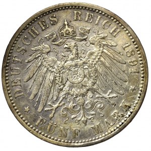 Germany, Preussen, 5 mark 1895