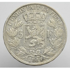 Belgia, 5 franków 1865
