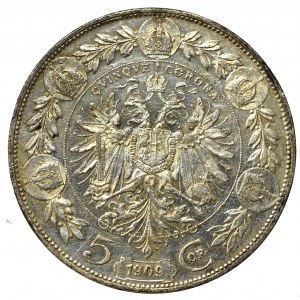 Hungary, Franz Joseph, 5 korona 1909