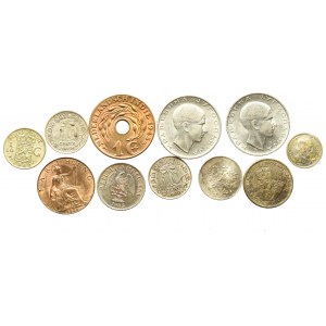 Niderlandy, Wielka Brytania, Zestaw monet świata (12 egz)