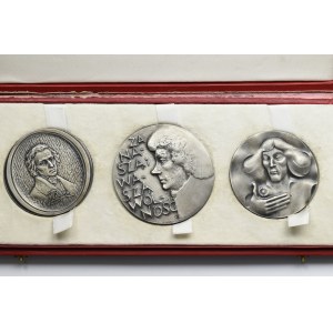 PRL, zestaw 3 imponujących srebrnych medali