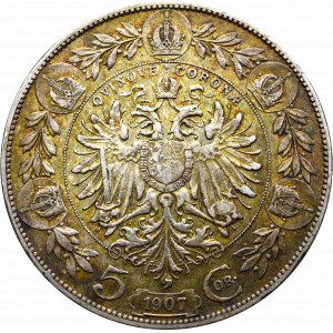 Austria-Hungary, Franz Joseph, 5 krone 1907