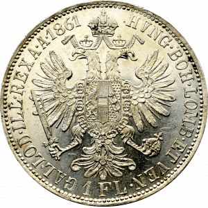 Austria-Hungary, Franz Joseph I, 1 florin 1861