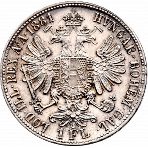 Austria-Hungary, Franz Joseph I, 1 florin 1881